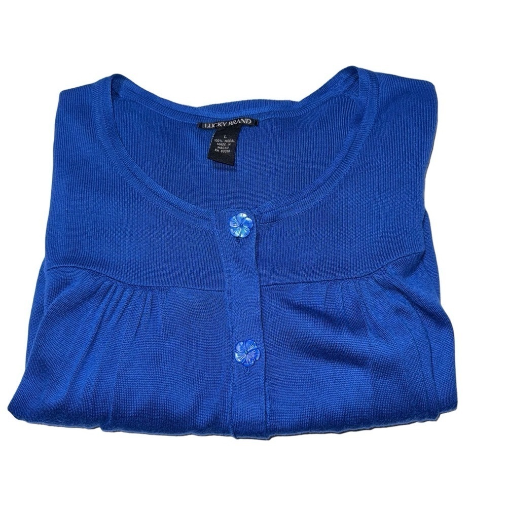Lucky Brand (EUC) Cropped Cardigan, Size Large - Picture 6 of 11